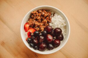 Bowl of fruit and yogurt